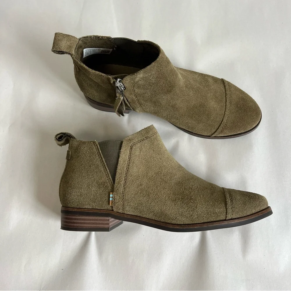 Toms Reese Suede Ankle Bootie Size 6 - Picture 1 of 12